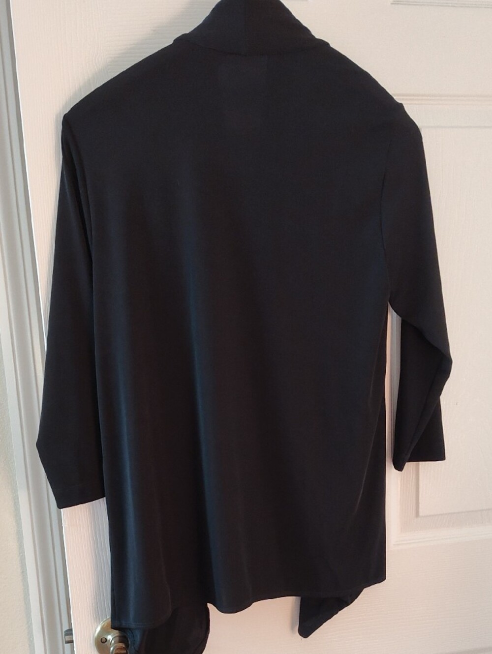 Chico's Black Open Front Draped Cardigan - Picture 3 of 3